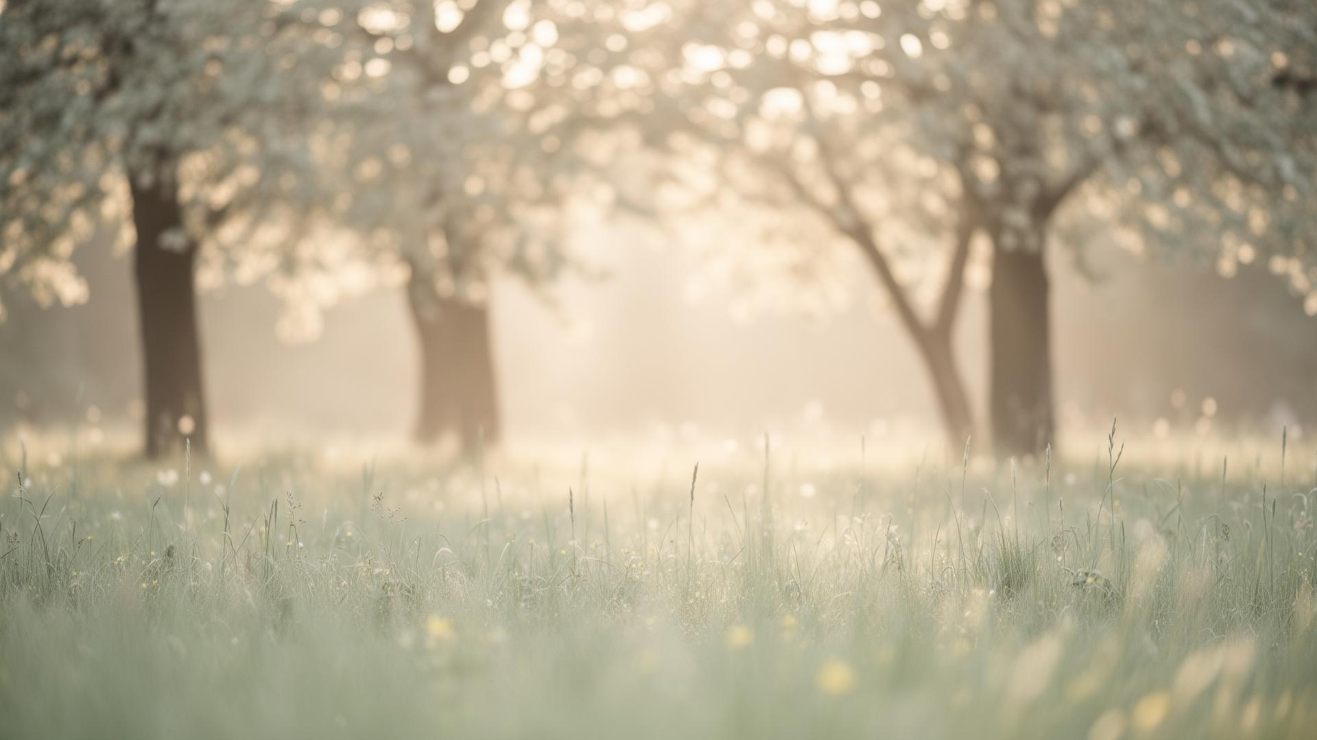 Peaceful sunrise over green hills